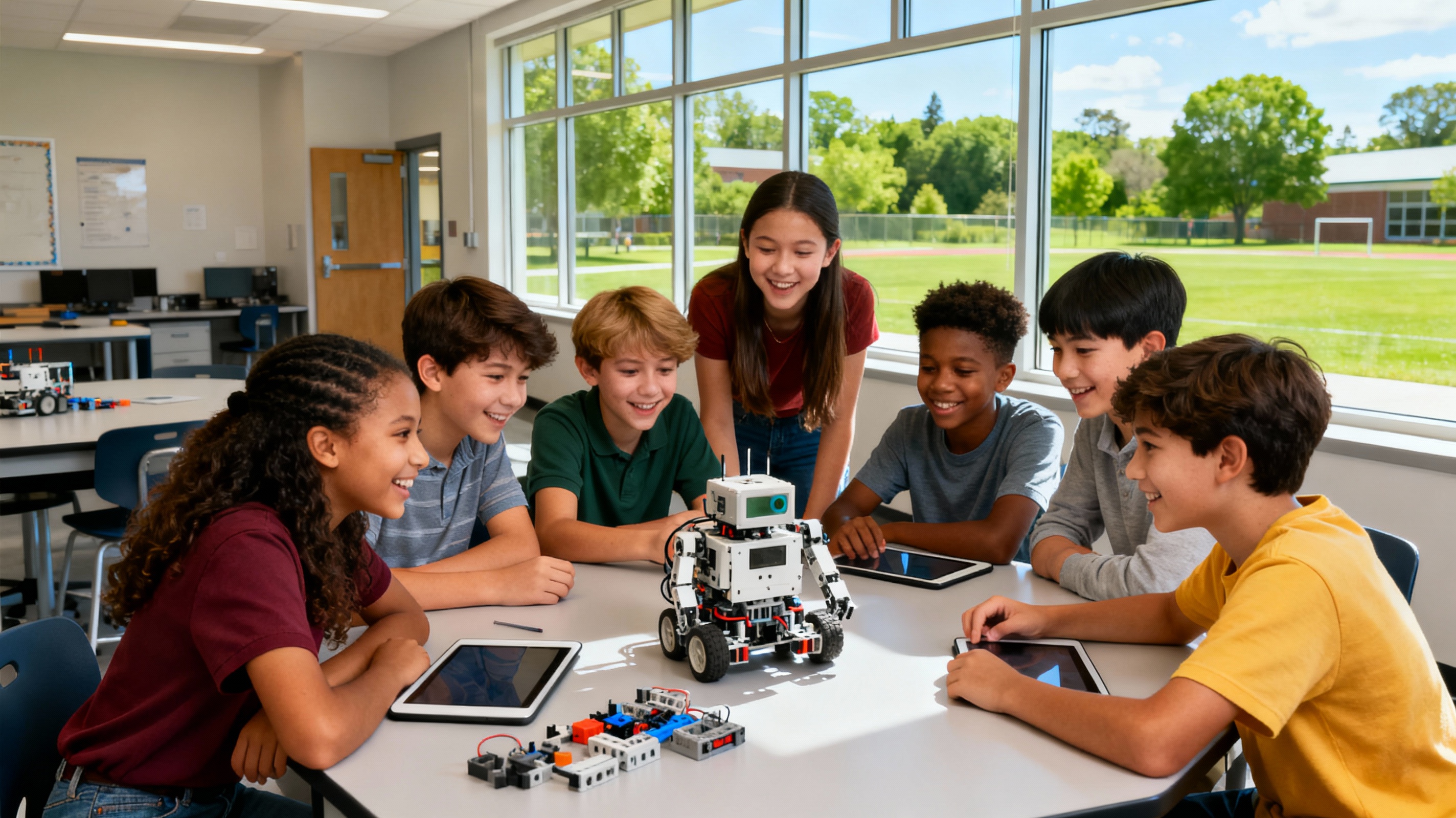 维港青藤初中部充满活力的学习场景